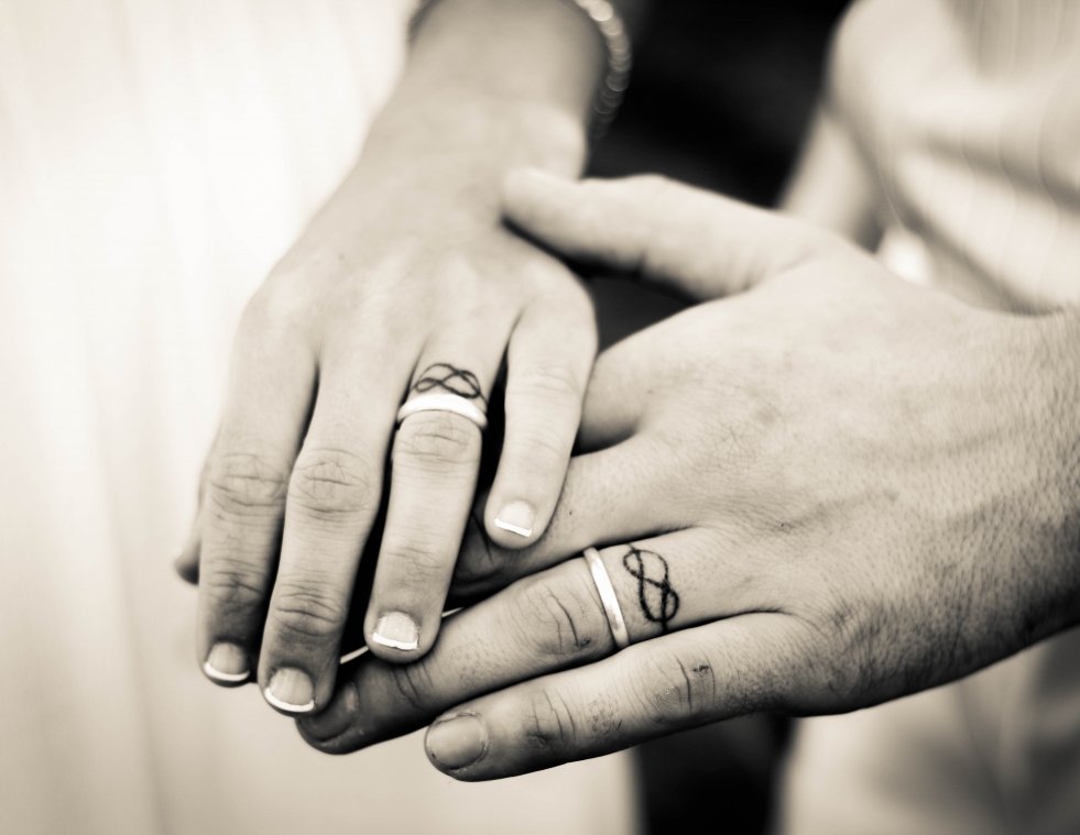 The rings, and hands of climbers in love. The rings, and hands of climbers in love.